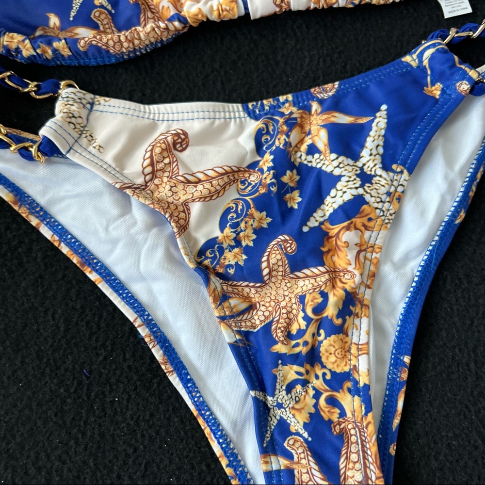 Printed blue starfish bikini set June sale - Picture 4 of 7